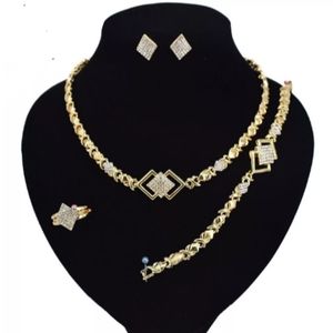 Diamond 18k Gold Plated Necklace Set